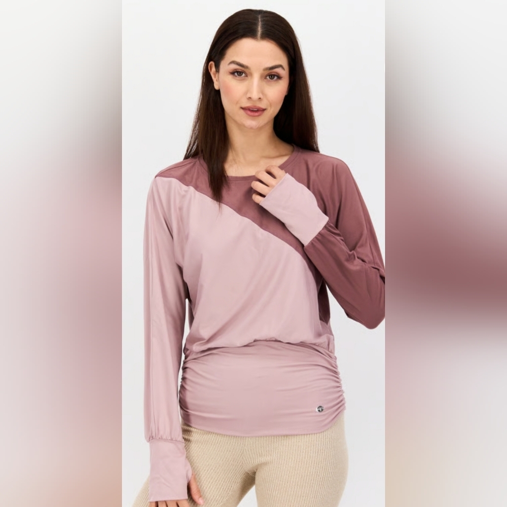 Tahari Sport Pink‎ top with Waist Ruching Size 1X